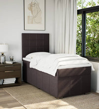 Boxspringbett mit Matratze Dunkelbraun 90x190 cm Stoff