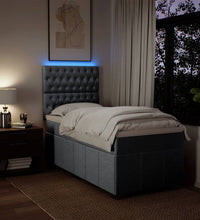 Boxspringbett mit Matratze Hellgrau 90x190 cm Stoff