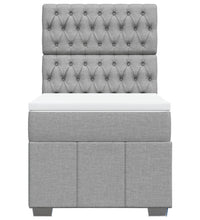 Boxspringbett mit Matratze Hellgrau 90x190 cm Stoff