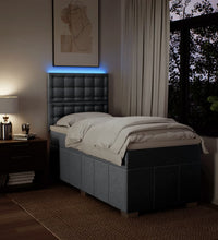 Boxspringbett mit Matratze Hellgrau 90x190 cm Stoff