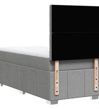 Boxspringbett mit Matratze Hellgrau 90x190 cm Stoff