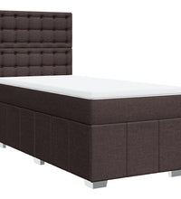 Boxspringbett mit Matratze Dunkelbraun 90x190 cm Stoff