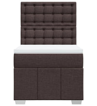 Boxspringbett mit Matratze Dunkelbraun 90x190 cm Stoff