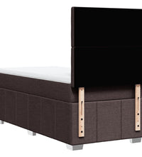 Boxspringbett mit Matratze Dunkelbraun 90x190 cm Stoff