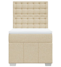 Boxspringbett mit Matratze Creme 90x190 cm Stoff