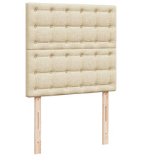 Boxspringbett mit Matratze Creme 90x190 cm Stoff