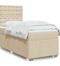 Boxspringbett mit Matratze Creme 90x190 cm Stoff
