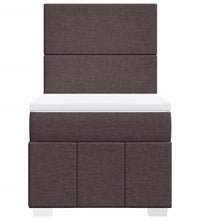 Boxspringbett mit Matratze Dunkelbraun 90x200 cm Stoff