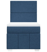 Boxspringbett mit Matratze Blau 90x200 cm Stoff