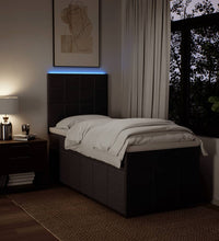 Boxspringbett mit Matratze Dunkelbraun 90x200 cm Stoff