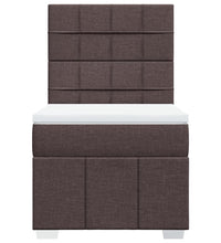 Boxspringbett mit Matratze Dunkelbraun 90x200 cm Stoff