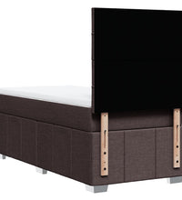 Boxspringbett mit Matratze Dunkelbraun 90x200 cm Stoff