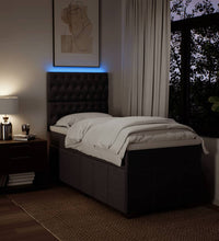 Boxspringbett mit Matratze Dunkelbraun 90x200 cm Stoff