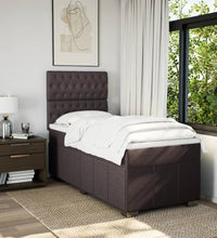 Boxspringbett mit Matratze Dunkelbraun 90x200 cm Stoff