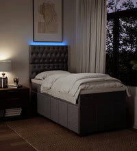 Boxspringbett mit Matratze Taupe 90x200 cm Stoff