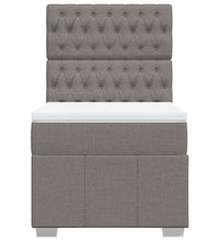 Boxspringbett mit Matratze Taupe 90x200 cm Stoff