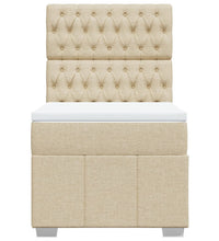 Boxspringbett mit Matratze Creme 90x200 cm Stoff