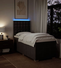 Boxspringbett mit Matratze Dunkelbraun 90x200 cm Stoff