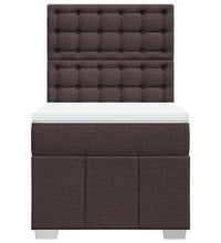 Boxspringbett mit Matratze Dunkelbraun 90x200 cm Stoff