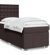 Boxspringbett mit Matratze Dunkelbraun 90x200 cm Stoff