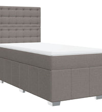 Boxspringbett mit Matratze Taupe 90x200 cm Stoff