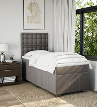 Boxspringbett mit Matratze Taupe 90x200 cm Stoff