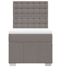 Boxspringbett mit Matratze Taupe 90x200 cm Stoff