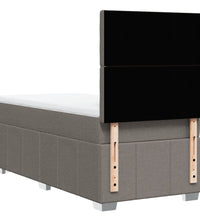 Boxspringbett mit Matratze Taupe 90x200 cm Stoff