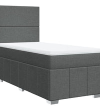 Boxspringbett mit Matratze Dunkelgrau 100x200 cm Stoff