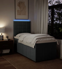 Boxspringbett mit Matratze Dunkelgrau 100x200 cm Stoff