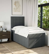 Boxspringbett mit Matratze Dunkelgrau 100x200 cm Stoff