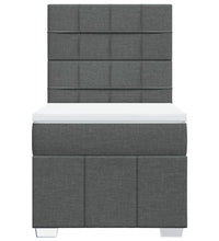 Boxspringbett mit Matratze Dunkelgrau 100x200 cm Stoff