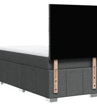 Boxspringbett mit Matratze Dunkelgrau 100x200 cm Stoff