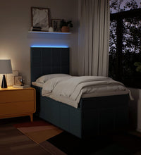 Boxspringbett mit Matratze Blau 100x200 cm Stoff