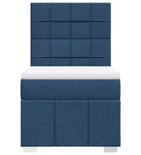 Boxspringbett mit Matratze Blau 100x200 cm Stoff