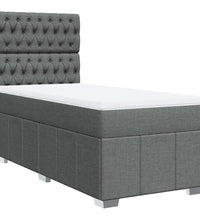 Boxspringbett mit Matratze Dunkelgrau 100x200 cm Stoff