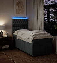 Boxspringbett mit Matratze Dunkelgrau 100x200 cm Stoff