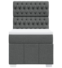 Boxspringbett mit Matratze Dunkelgrau 100x200 cm Stoff