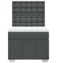 Boxspringbett mit Matratze Dunkelgrau 100x200 cm Stoff