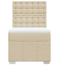 Boxspringbett mit Matratze Creme 100x200 cm Stoff