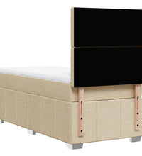 Boxspringbett mit Matratze Creme 100x200 cm Stoff