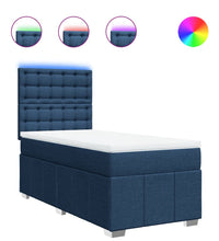 Boxspringbett mit Matratze Blau 100x200 cm Stoff