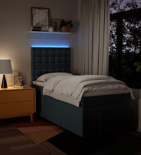 Boxspringbett mit Matratze Blau 100x200 cm Stoff