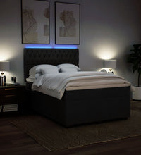 Boxspringbett mit Matratze Schwarz 140x190 cm Stoff