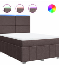 Boxspringbett mit Matratze Dunkelbraun 140x200 cm Stoff