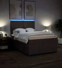 Boxspringbett mit Matratze Dunkelbraun 140x200 cm Stoff