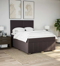 Boxspringbett mit Matratze Dunkelbraun 140x200 cm Stoff