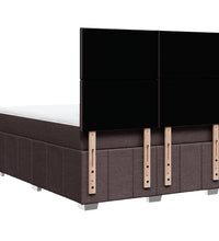 Boxspringbett mit Matratze Dunkelbraun 140x200 cm Stoff