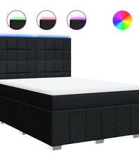 Boxspringbett mit Matratze Schwarz 140x200 cm Stoff