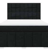 Boxspringbett mit Matratze Schwarz 140x200 cm Stoff